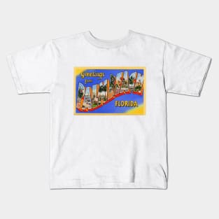 Greetings from Palm Beach, Florida - Vintage Large Letter Postcard Kids T-Shirt